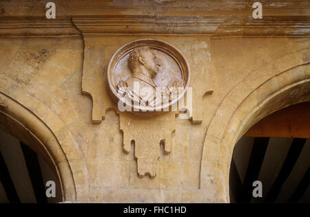 Francisco Franco,Plaza Mayor,(Main Square),detail of a medallion, Salamanca,Spain Stock Photo
