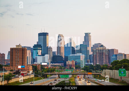 Downtown Minneapolis, Minnesota early in the morning Stock Photo