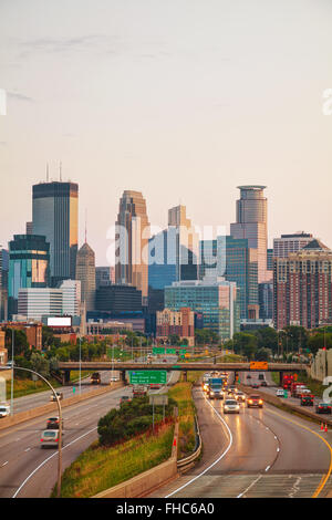 Downtown Minneapolis, Minnesota early in the morning Stock Photo