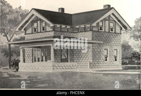 Cement houses and how to build them. (1908) Stock Photo