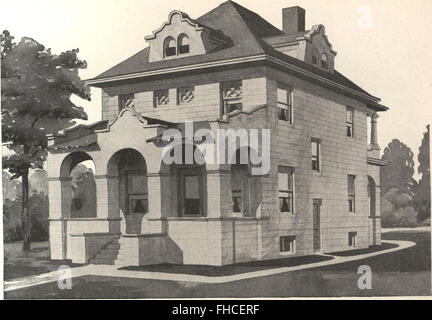 Cement houses and how to build them. (1908) Stock Photo