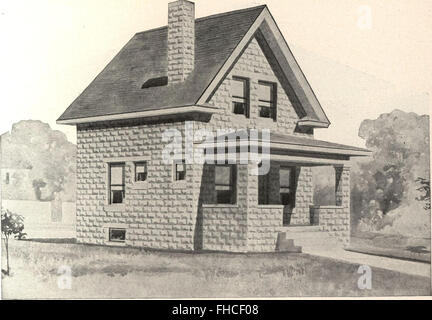 Cement houses and how to build them. (1908) Stock Photo