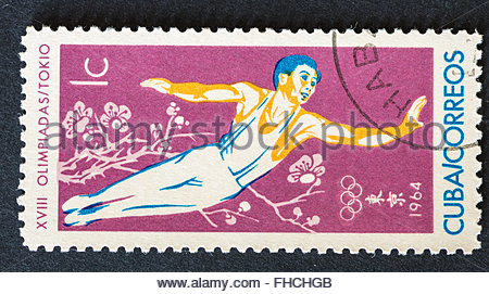 1964 tokyo games olympic postage xviii poland stamp alamy gymnastics held