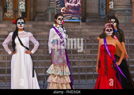 LA CALAVERA CATRINAS or Elegant Skulls, are the icons of the DAY OF THE DEAD - GUANAJUATO, MEXICO Stock Photo