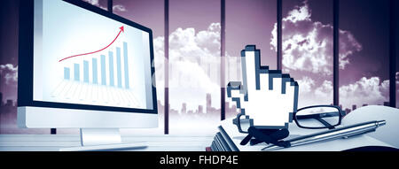 Composite image of cursor with legs Stock Photo