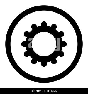 Gear flat black color rounded raster icon Stock Photo: 96964062 - Alamy