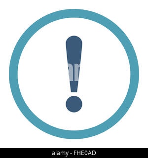 Exclamation Sign flat cyan and blue colors rounded vector icon Stock ...
