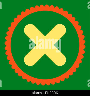 Cancel flat orange and yellow colors round stamp icon Stock Photo