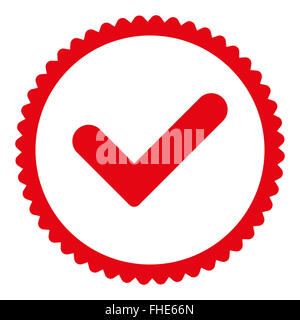 Yes flat red color round stamp icon Stock Photo