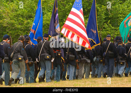 Union soldiers, Civil War Re-enactment, Willamette Mission State Park, Oregon Stock Photo