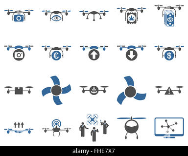 Air drone and quadcopter tool icons Stock Photo