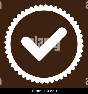 Yes flat white color round stamp icon Stock Photo