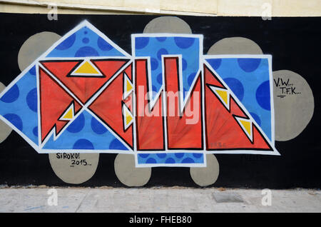 graffiti covered walls in Barrio del Carmen, Valencia Spain Stock Photo