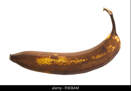 Over ripe banana, isolated on white background Stock Photo