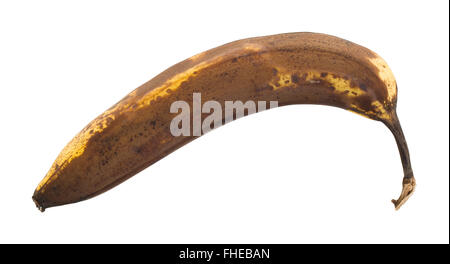 Over ripe banana, isolated on white background Stock Photo