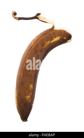 Over ripe banana, isolated on white background Stock Photo