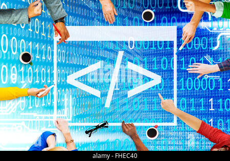 Code Programing Binary Html Information Computer Concept Stock Photo ...