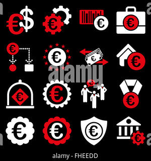 Euro banking business and service tools icons Stock Photo