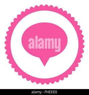 Banner flat pink color round stamp icon Stock Photo