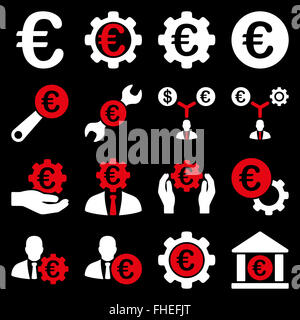 Euro banking business and service tools icons Stock Photo