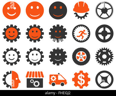 Tools and Smile Gears Icons Stock Photo