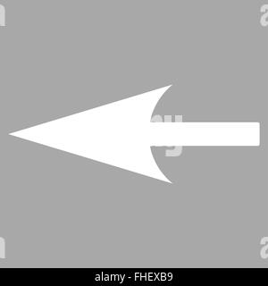 Sharp Left Arrow flat white color round stamp icon Stock Photo - Alamy