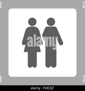 Human Couple Rounded Square Button Stock Photo