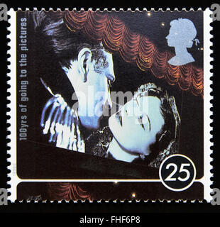 Postage stamp. Great Britain. Queen Elizabeth II. 1996. Centenary of Cinema. 1896-1996. 25p. Stock Photo