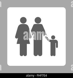 Family Rounded Square Button Stock Photo