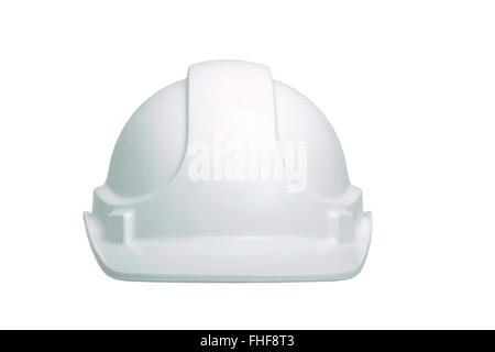 White construction helmet isolated on white background Stock Photo