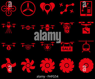 Air drone and quadcopter tool icons Stock Photo