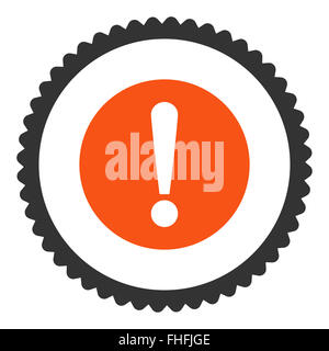 Problem flat orange and gray colors round stamp icon Stock Photo