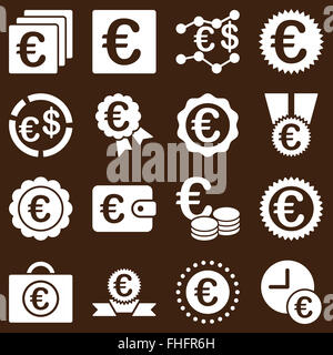 Euro banking business and service tools icons Stock Photo