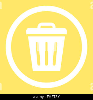 Trash Can flat white color rounded vector icon Stock Photo