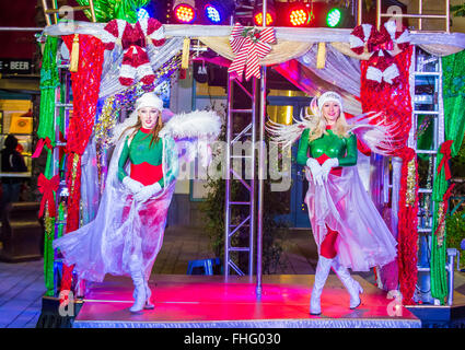 Actors in the Winter Parq Show at the Linq in Las Vegas Stock Photo