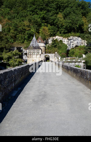 Bridge over river Dronne in Brantome France Stock Photo