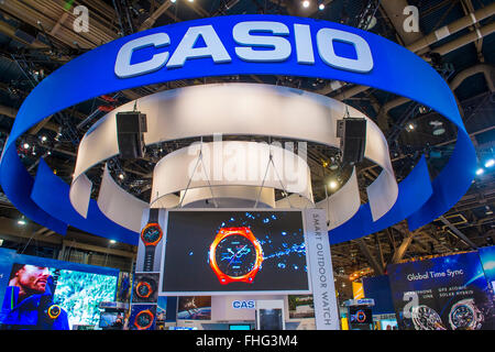 The Casio booth at the CES show held in Las Vegas Stock Photo