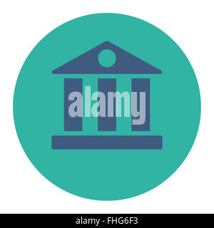 Bank flat cobalt and cyan colors round stamp icon Stock Photo - Alamy