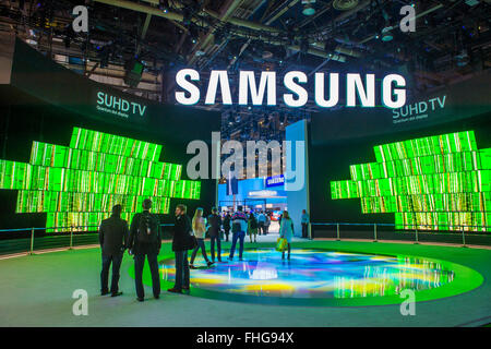 The Samsung booth at the CES show held in Las Vegas Stock Photo