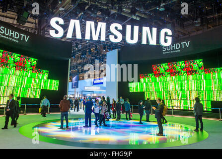 The Samsung booth at the CES show held in Las Vegas Stock Photo