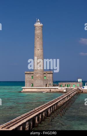 Lighthouse of Sanganeb Reef, Red Sea, Sudan Stock Photo