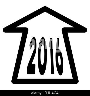 2016 Ahead Arrow Icon Stock Photo