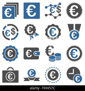 Euro banking business and service tools icons Stock Photo