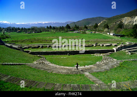 Italy, Abruzzo, Amiternum, ancient roman theatre Stock Photo