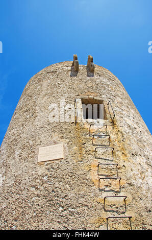 Mallorca, Majorca, Balearic Islands, Spain, Europe: the Talaia d'Albercutx, an 18th century tower above Cap de Formentor Stock Photo