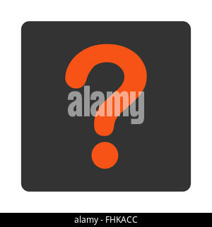 Question flat orange and gray colors rounded button Stock Photo