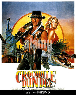 PAUL HOGAN, DAVID GULPILIL, CROCODILE DUNDEE, 1986 Stock ...