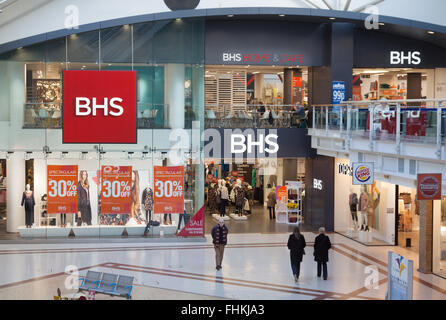 The BHS store ( British Home Stores ) department store exterior, the Grafton Centre, Cambridge UK Stock Photo