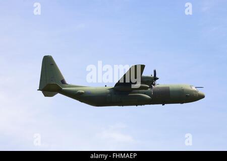 Lockheed C-130 Hercules four-engine turboprop military transport aircraft. Stock Photo