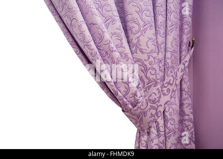 beautiful purple curtain in a classic style. isolated Stock Photo